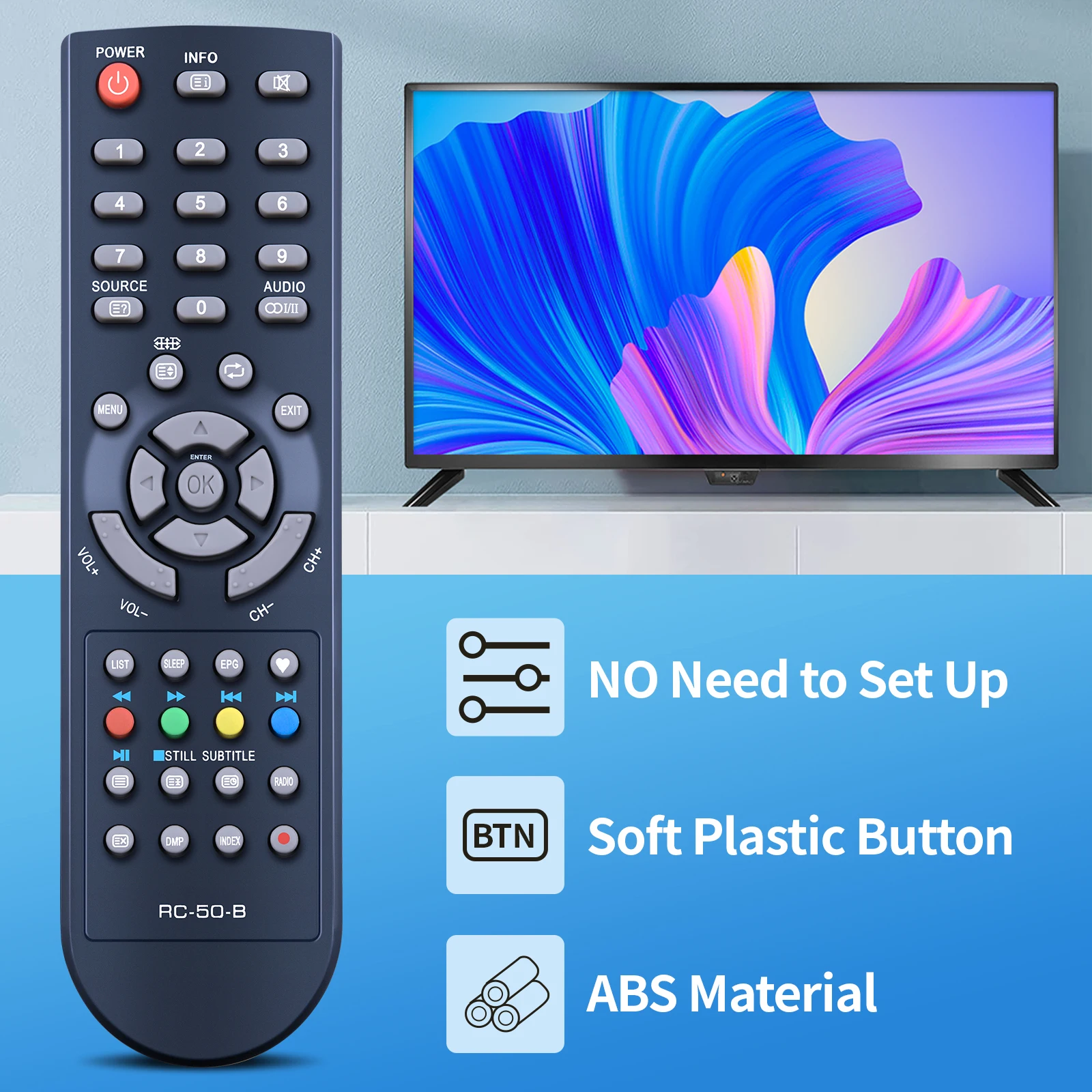 Фото Новый телефон с дистанционным управлением для NPG RC-50-B TV NL 2212 HFB, светодиодный, NL1910SHB №3