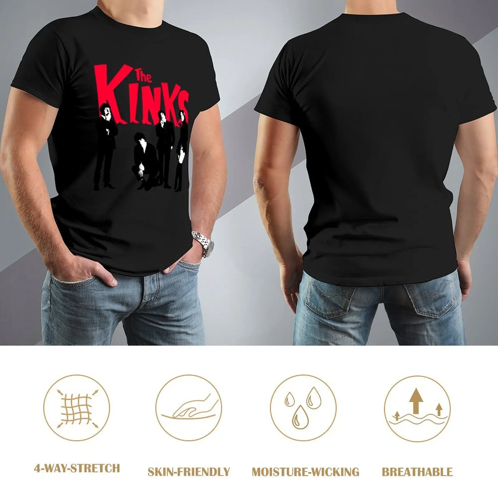 Фото Футболка Rock The Kinks Band Main Members, милые топы, мужские футболки с рисунком №4
