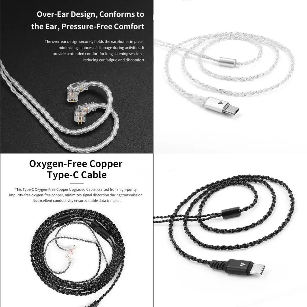 R53C Обновление кабеля для ушных мониторов 4Strand Silver Lated Design, совместимая для запасного кабеля с несколькими