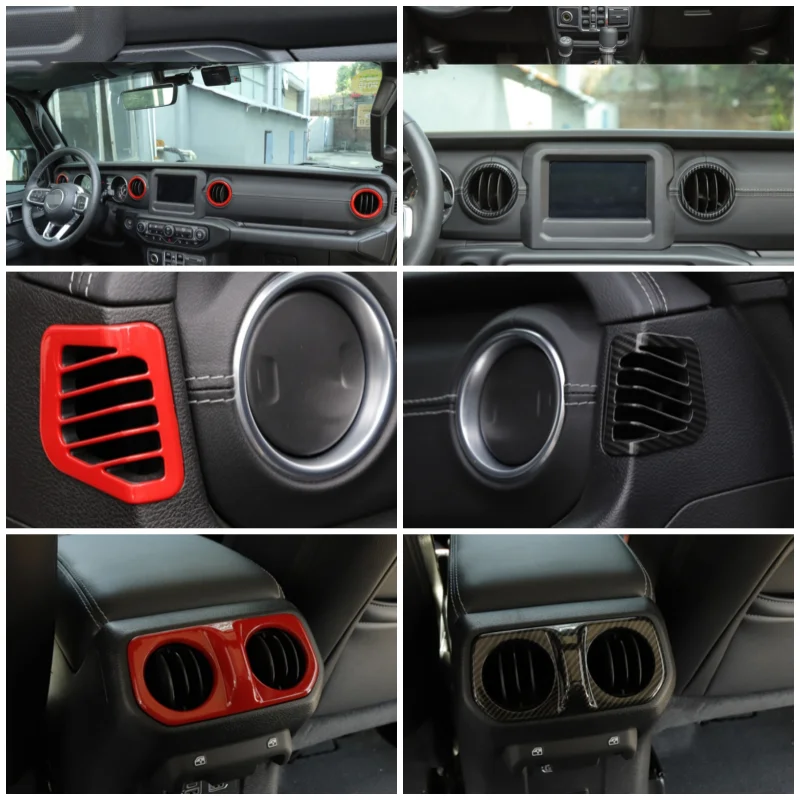 Аксессуары для Jeep Wrangler JL 2018-2022, LHD кондиционер, решетка вентиляции переменного тока, Обложка рамы, стикер для внутренней отделки