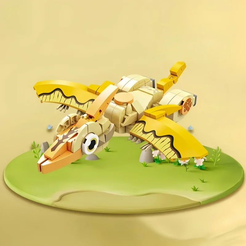 Фото KNEW BUILT Dino World Building Blocks Toys-6 доисторических существ, легкая игрушка STEM для мальчика, креативный подарок с T-Rex и велоцираптором №4