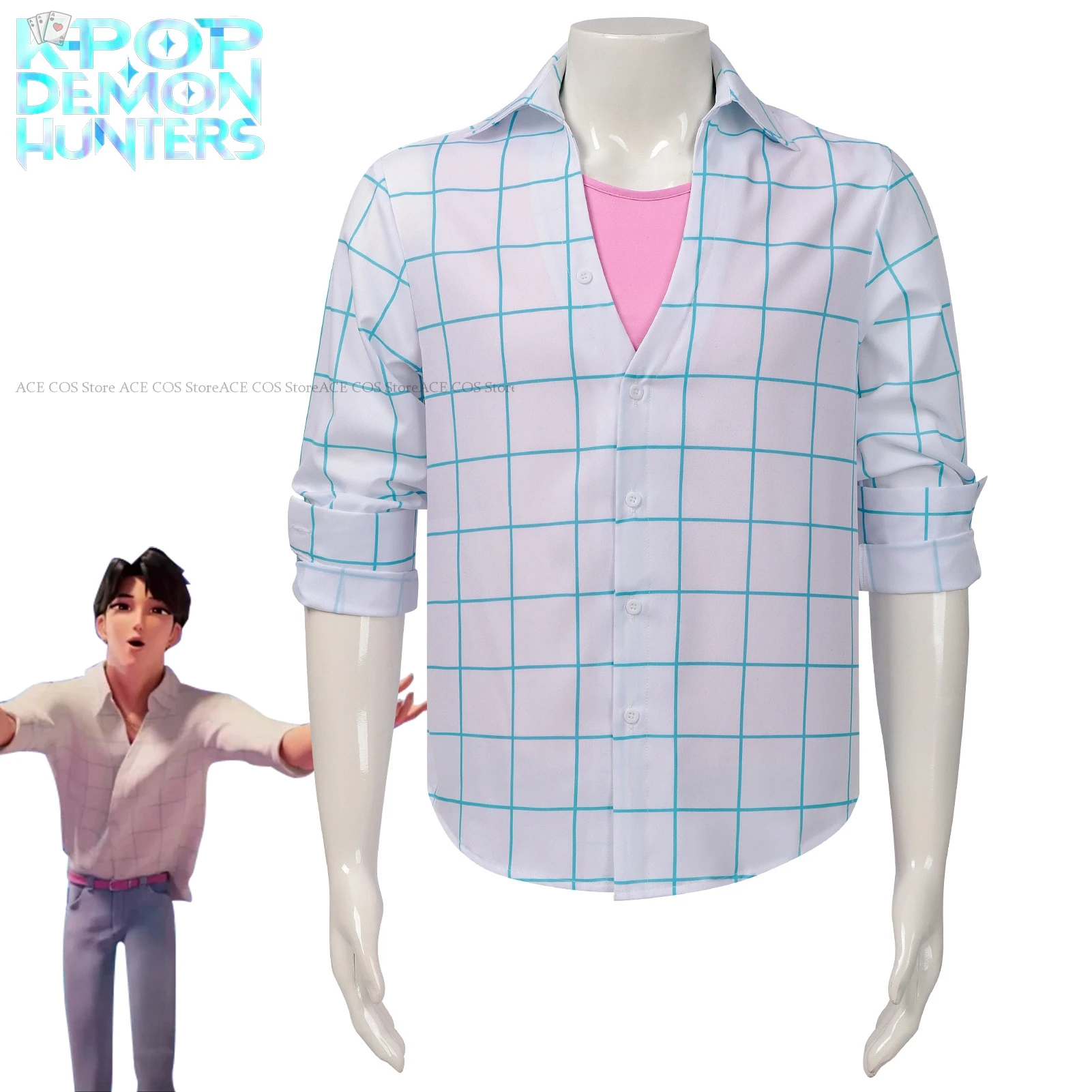Фото K-Pop Jinu Saja Boys Same Outfit Охотники на демонов Хэллоуин Косплей Костюм Рубашки Эбби Тайна Романтика Косплей Disfraz Mujer Carn №2