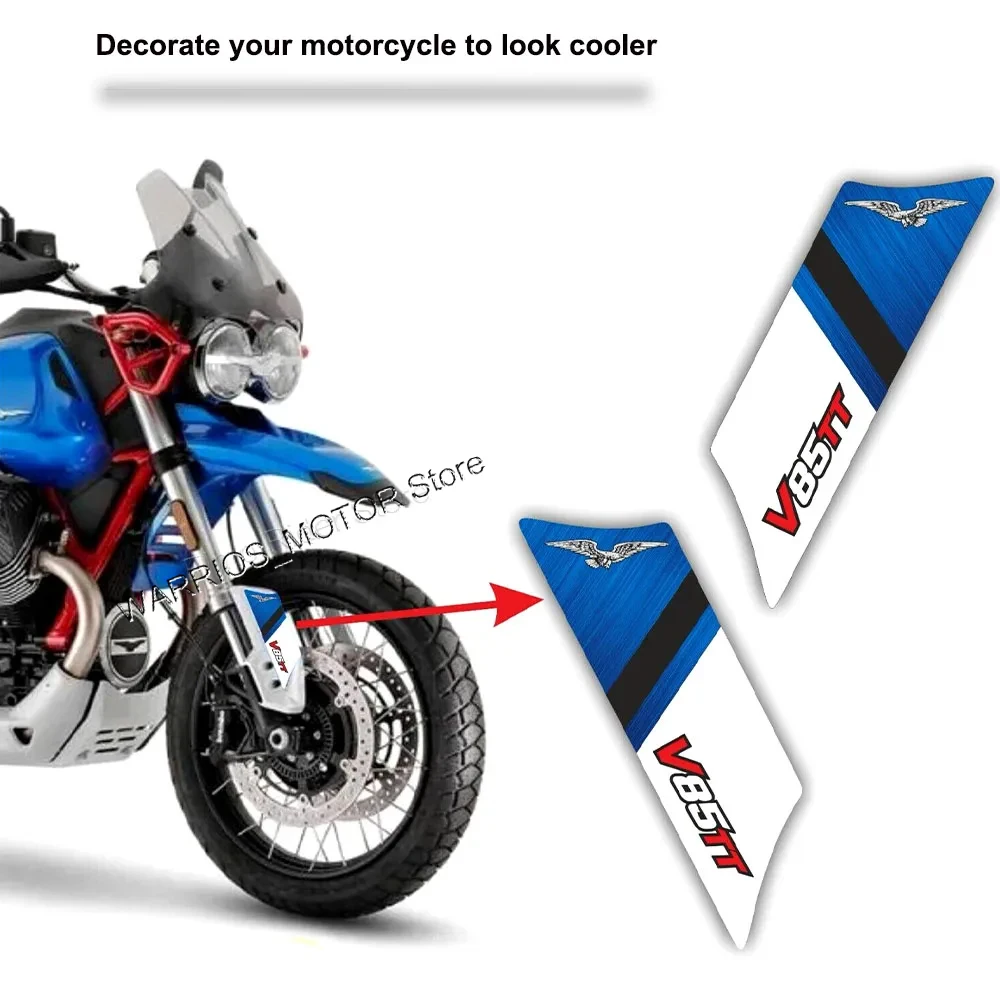Фото Комплект защитных наклеек для мотоциклетного крыла MOTO GUZZI V85 TT, 3D резиновые водонепроницаемые защитные наклейки против царапин №4