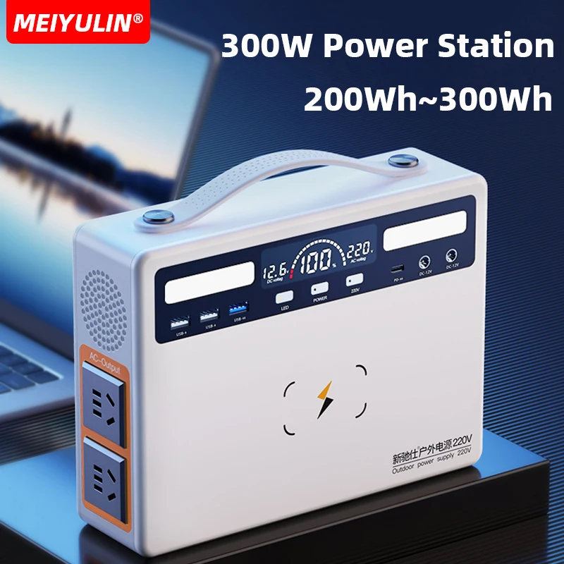 Портативная электростанция 220 В 300 Вт, 81000 мАч, солнечный генератор, USB C постоянного тока, беспроводная внешняя запасная батарея, внешний аккумулятор для кемпинга на открытом воздухе
