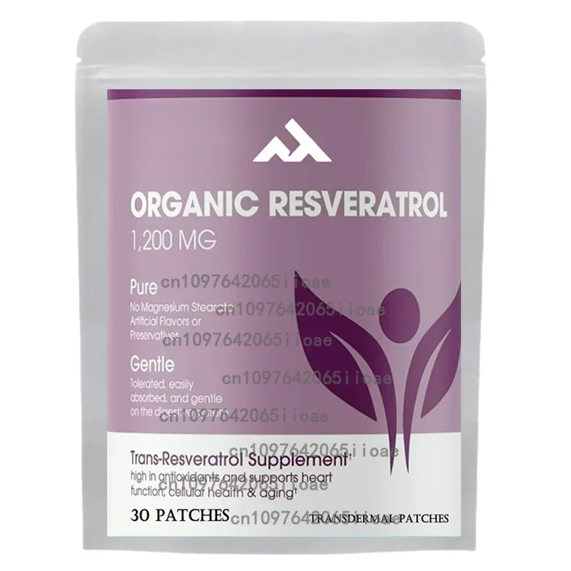 30 пластырей Resveratrol Transdermal Patches с зеленым чаем и черным перцем, антиоксидант, поддержка здоровья сердца