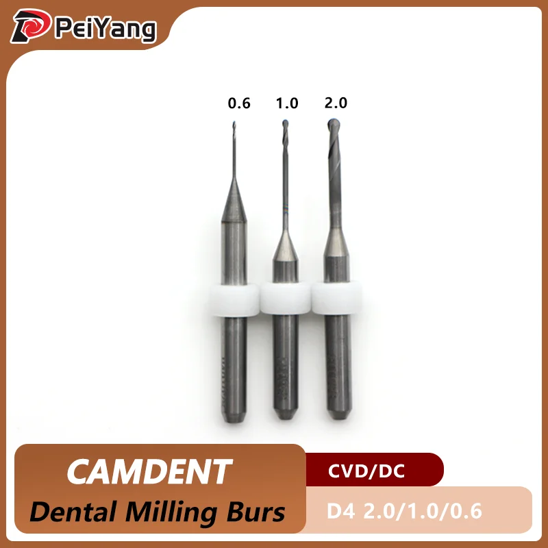 Фрезерный бор Camdent для Ziria DC/CVD с покрытием D4, хвостовик CAD/CAM Фрезерные боры из циркониевого воска pmma боры