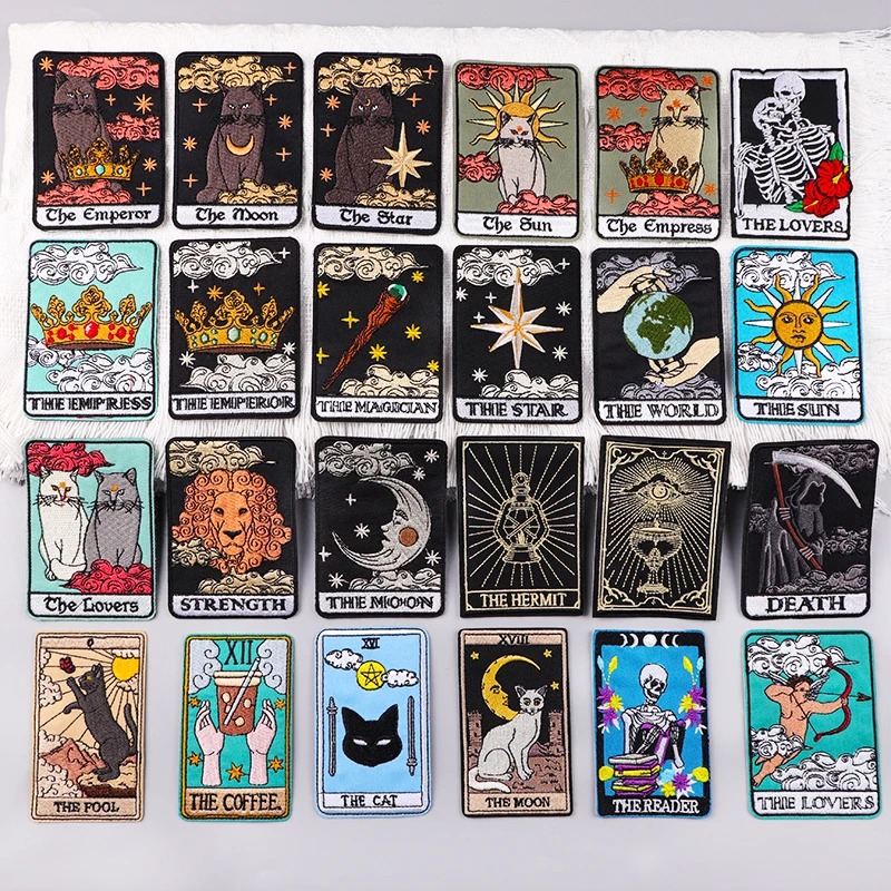Патчи для вышивки Tarot, термоклейкие нашивки для одежды, аппликация для шитья «сделай сам», плавкий патч