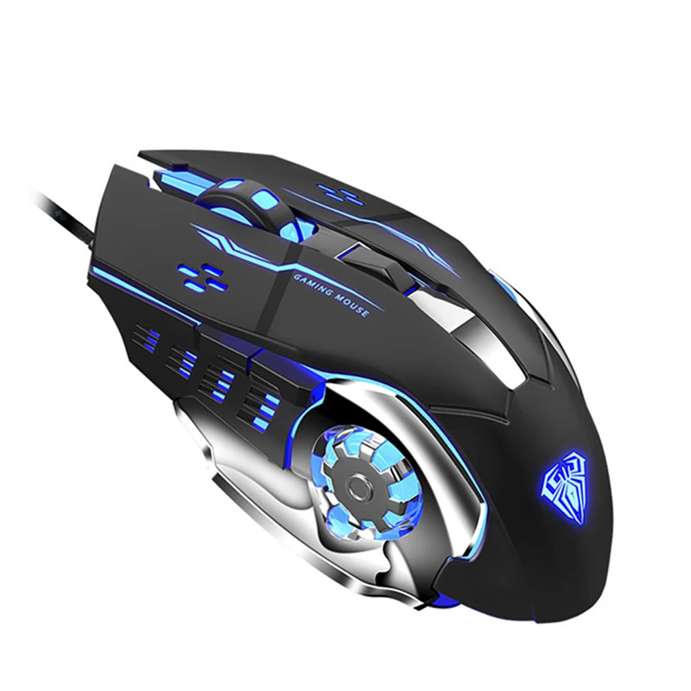 Проводная игровая мышь, оптическая USB Механическая мышь с 4-цветной подсветкой, бесшумная мышь для настольного ПК, ноутбука (art.: 3920bf5dd531f) - 3920bf5dd531f