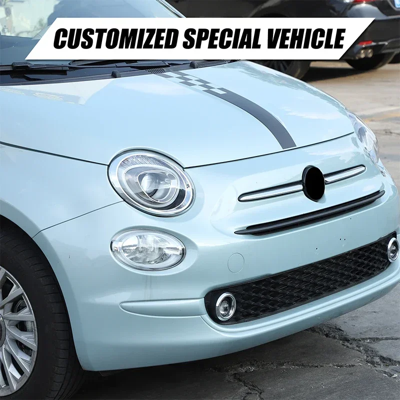 Наклейка на панель капота автомобиля из ПВХ для Fiat 500 2008-2023 Abarth 595 695 2012-2017 2018 2019 2020 2021 2022 2023 Черный (art.: 3920ceea4ccb7) - 3920ceea4ccb7