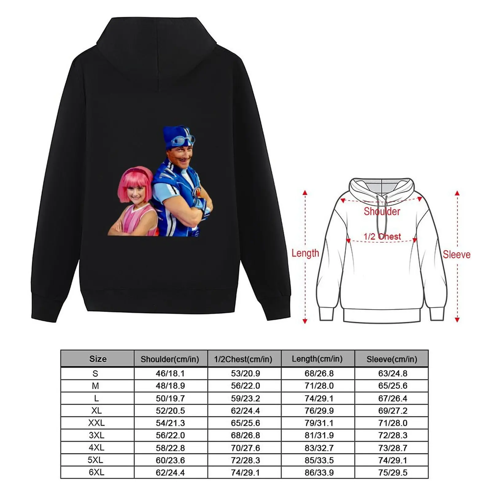Фото LazyTown: Stephanie & Sportacus Duo Design Толстовка с капюшоном модная мужская одежда в стиле аниме мужское пальто осенняя куртка мужская толстовка с рисунком №4