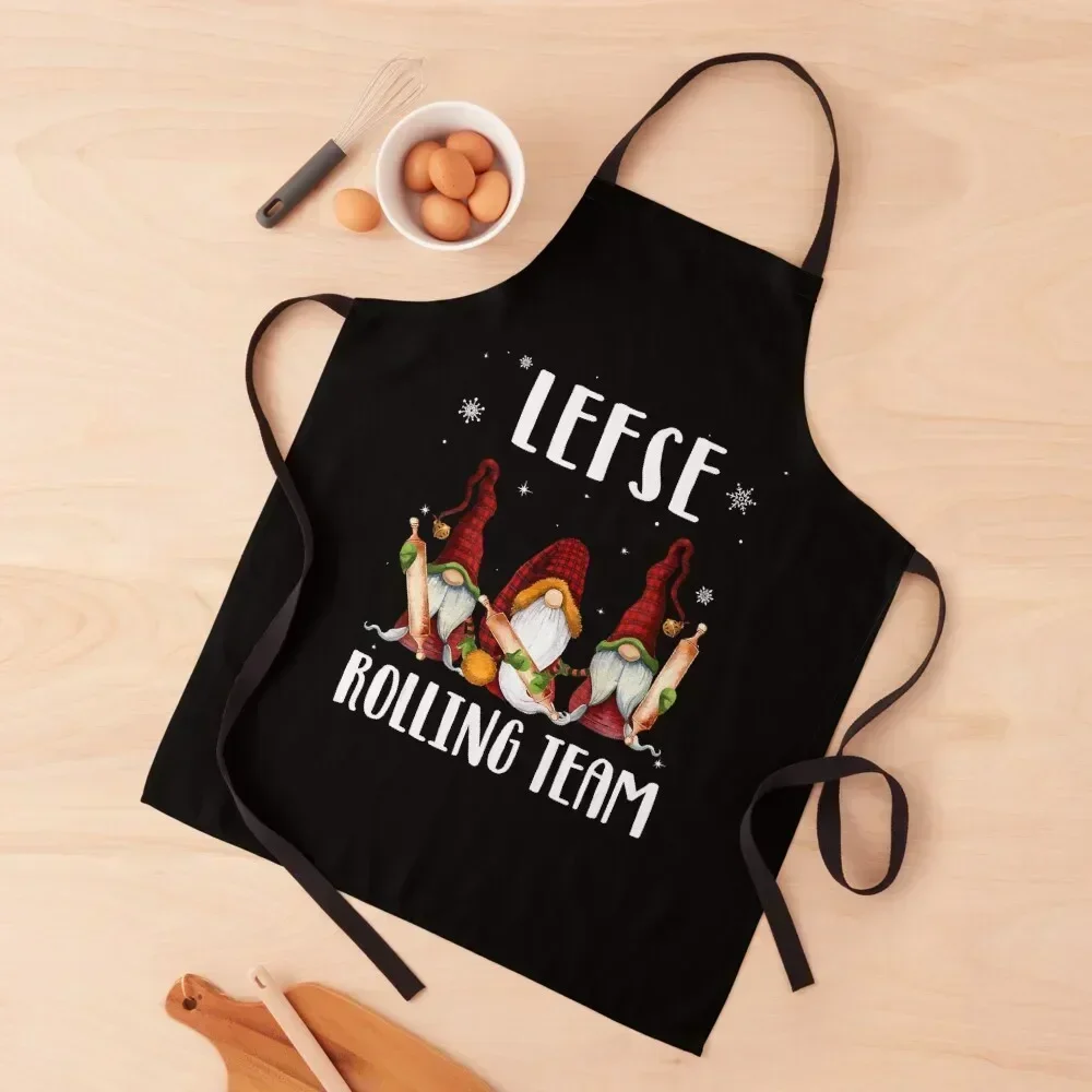 Lefse Rolling Team гномы Рождественский клетчатый детский семейный фартук униформа шеф-повара женский настраиваемый забавный фартук