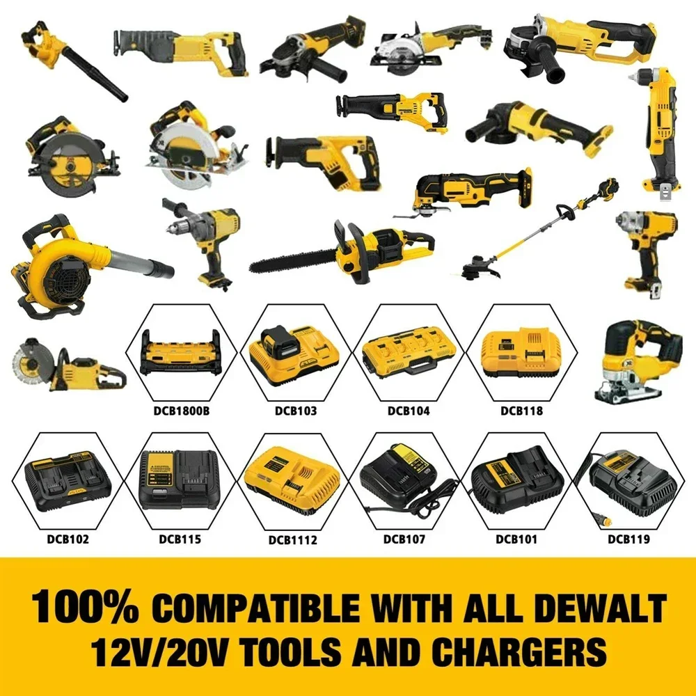 Аккумулятор для электроинструмента DeWalt DCB205 DCB 2024 DCB181 DCB182 DCB200 20 в 3A 5A 6A 18 в 20 в (art.: 3920c61dcdccc) - 3920c61dcdccc