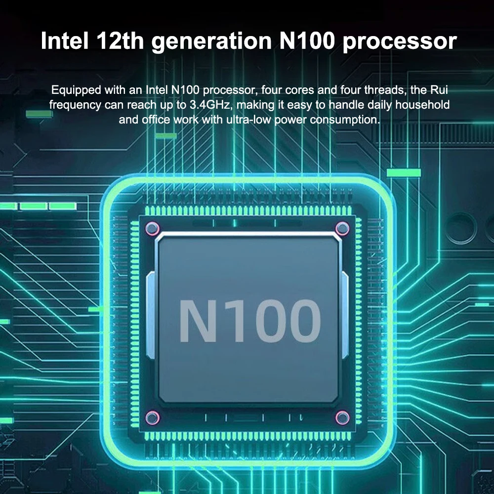 Фото [618Sale50% скидка] Мини-ПК ESUS Intel N100 16G 512G Карманный ПК 8 Гб 256 ГБ Windows 10 WIFI6 1000M настольный мини-компьютер ПК геймерский ПК №3