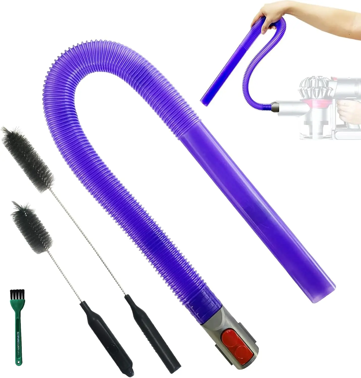 Brush Kit for DYS V7-V15 Dryer Vent Cleaner & Fridge Coil - Flexible Crevice Tool