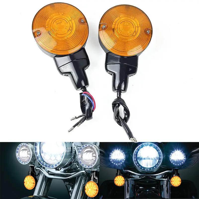 Мотоциклетный светодиодный плоский указатель поворота для Har-ley Touring Electra Glide Road King FLHR FLHTC 2001-2017 FLSTC указатель поворота