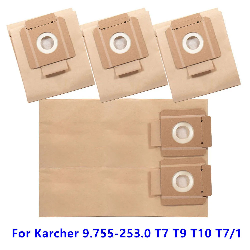 5 шт. мешки для пыли для Karcher 9.755-253.0 T7 T9 T10 T7/1, аксессуары для пылесоса для влажной и сухой уборки