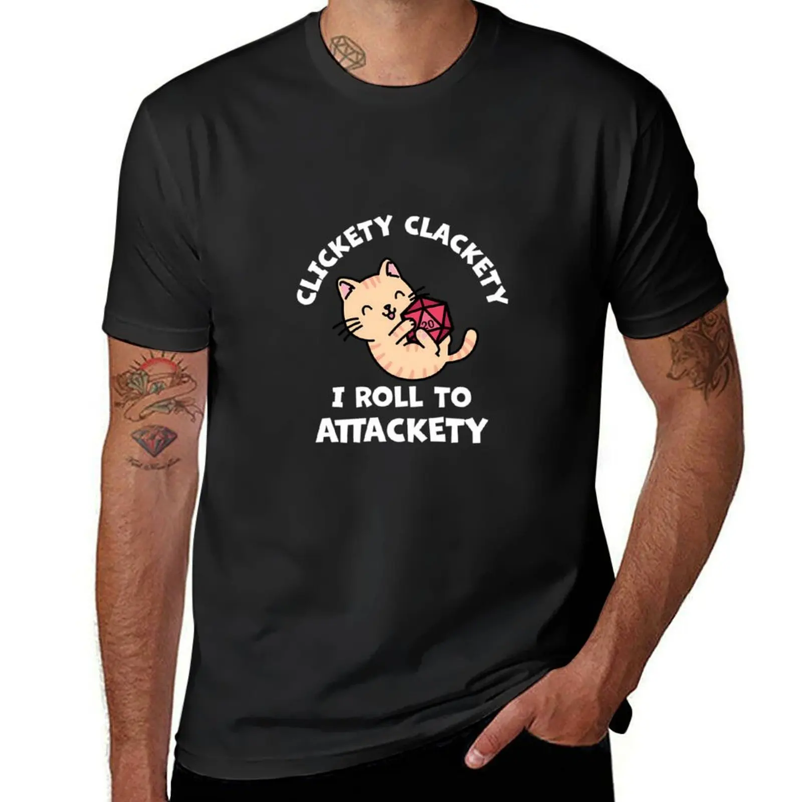 Футболка Clickety Clackety I Roll to Attackety, забавные подарки, футболка с рисунком, мужская одежда больших размеров