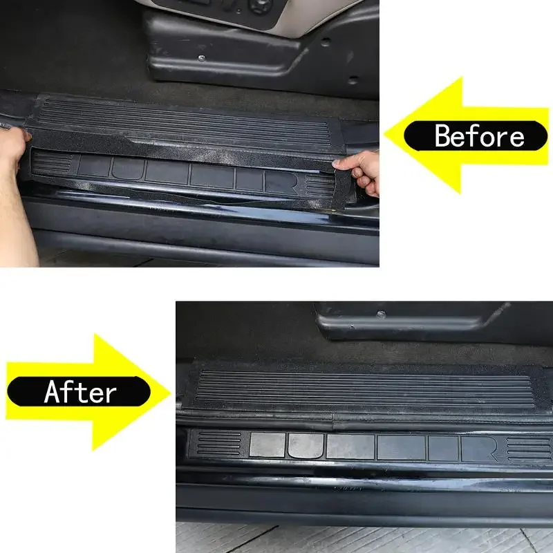 Фото Для Hummer H2 2003-2007 ПВХ черный автомобильный встроенный порог, защитная накладка, наклейка на царапины, автомобильные аксессуары №2