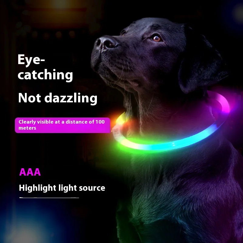 Горячая продажа LDE Pet светящийся ошейник яркий перезаряжаемый ошейник для собак ночного времени