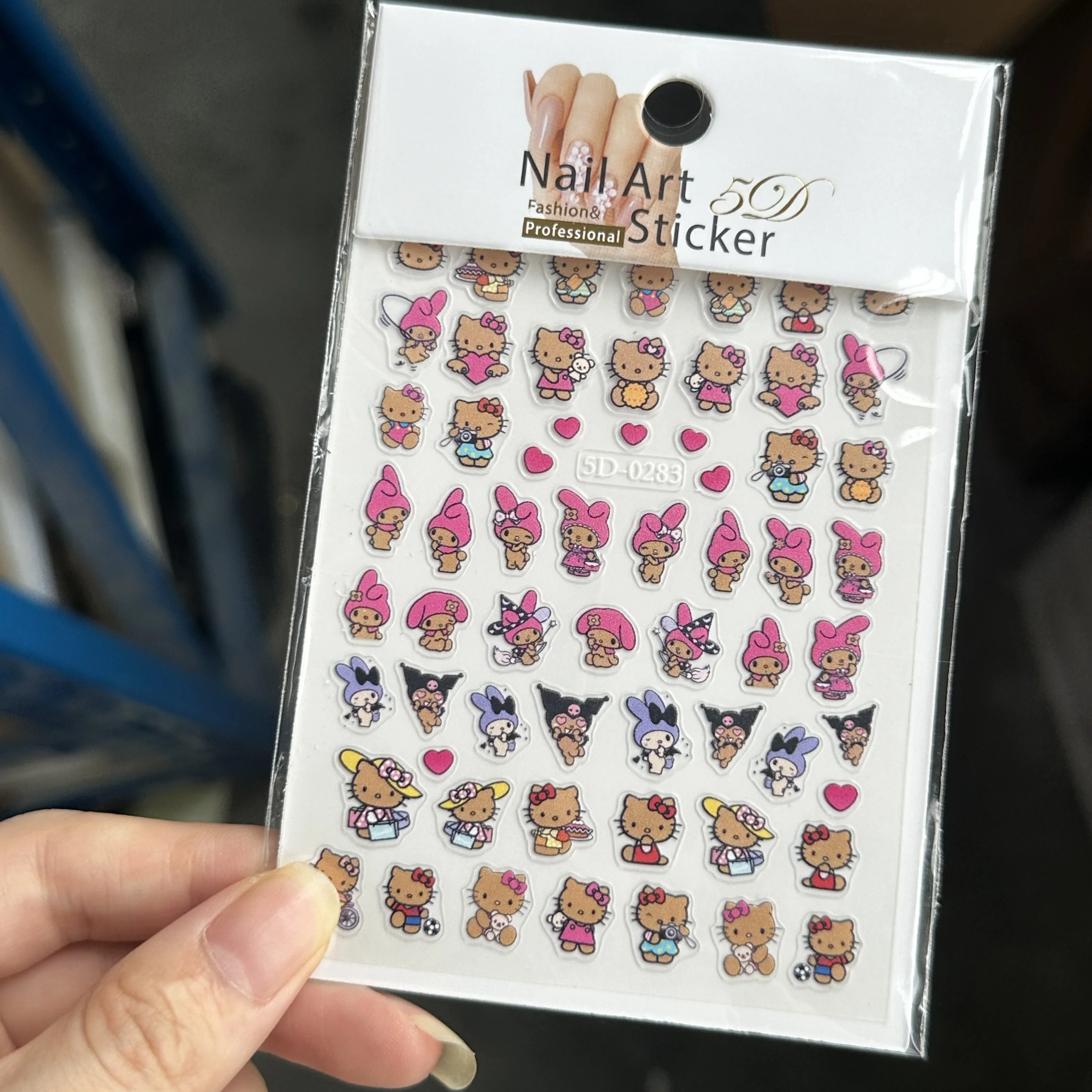 Фото 2/3 шт., наклейка для ногтей с гавайской русалкой «Hello Kitty», черная окороченная пряная девушка, наклейки для ногтей «Hello Kitty», бикини, загара, Kitty, деко для ногтей №3