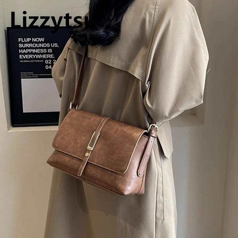 Lizzytsu элегантный дизайн, роскошные квадратные сумки на плечо, винтажная корейская сумка через плечо, женские уличные сумки Easymatch