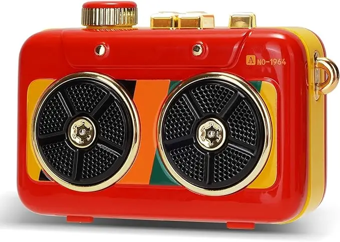 Muzen миниатюрный портативный Bluetooth-динамик, PILI Disco Dual Stereo Speaker, ретро 70-80s прочный беспроводной динамик со шнурком