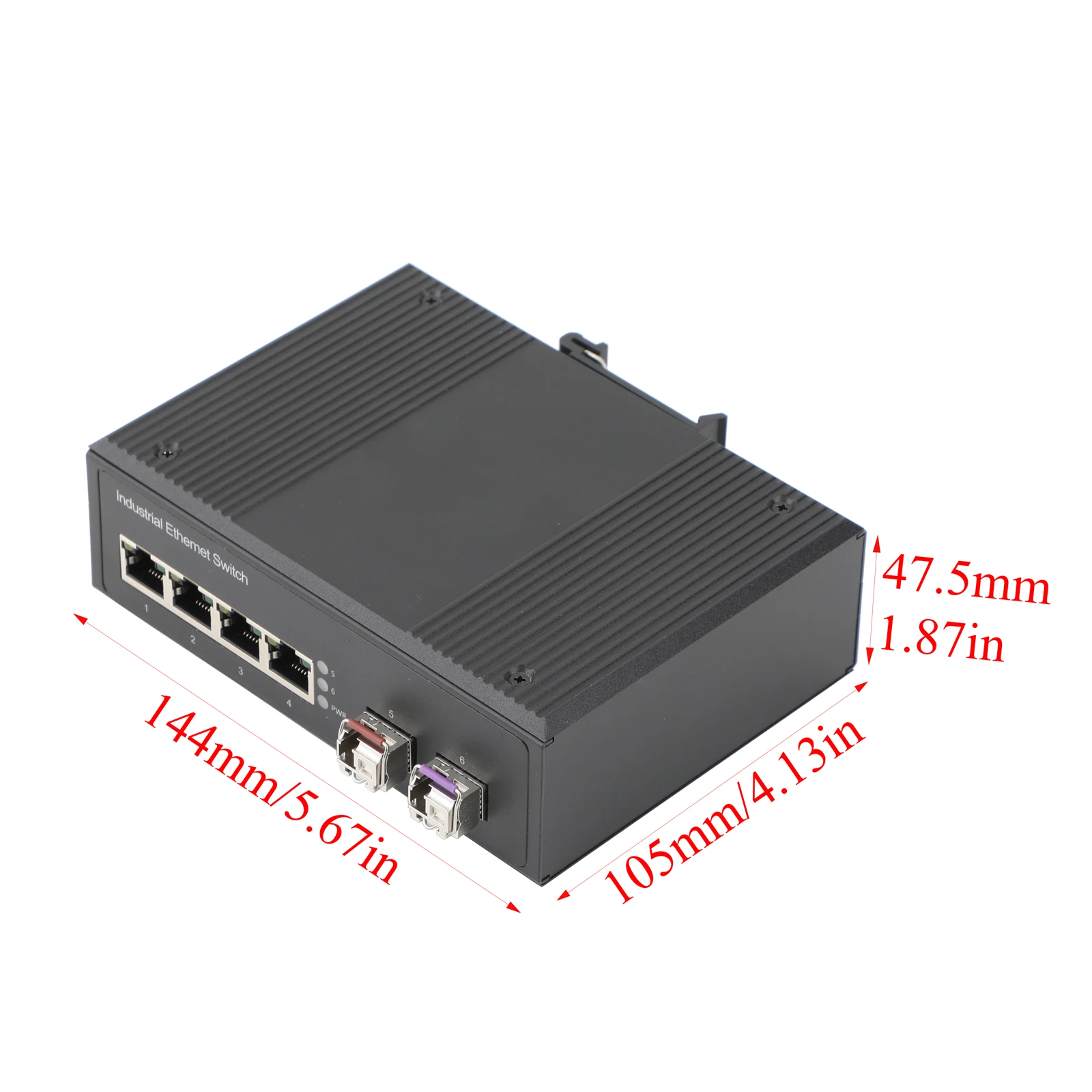 Фото Гигабитный промышленный трансивер SFP, 2 SFP на 4 POE, 10/100/1000 м, оптоволоконный переключатель, модули 550 м/2 км/3 км для промышленной сети №3