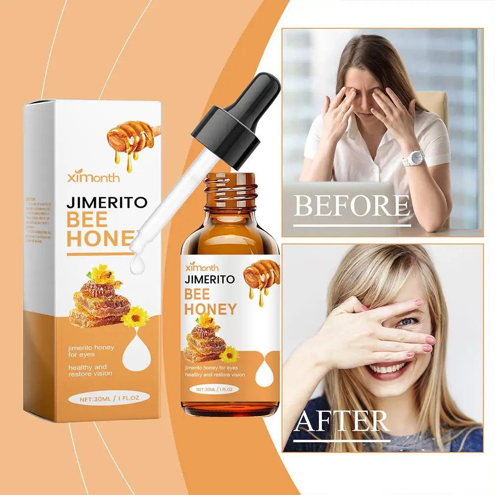 Фото Жидкость для ухода за глазами Honey, Освежающая жидкость для снятия усталости глаз и снятия усталости глаз, Успокаивающая капля для глаз Jimerito Honey для здоровья глаз, 30 м №2