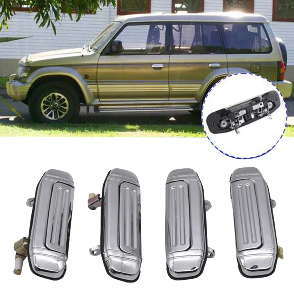 Фото Наружные хромированные дверные ручки 4x для Mitsubishi, Montero, Pajero, MR156875, MR156876, MR156877, запчасти для автомобилей №3
