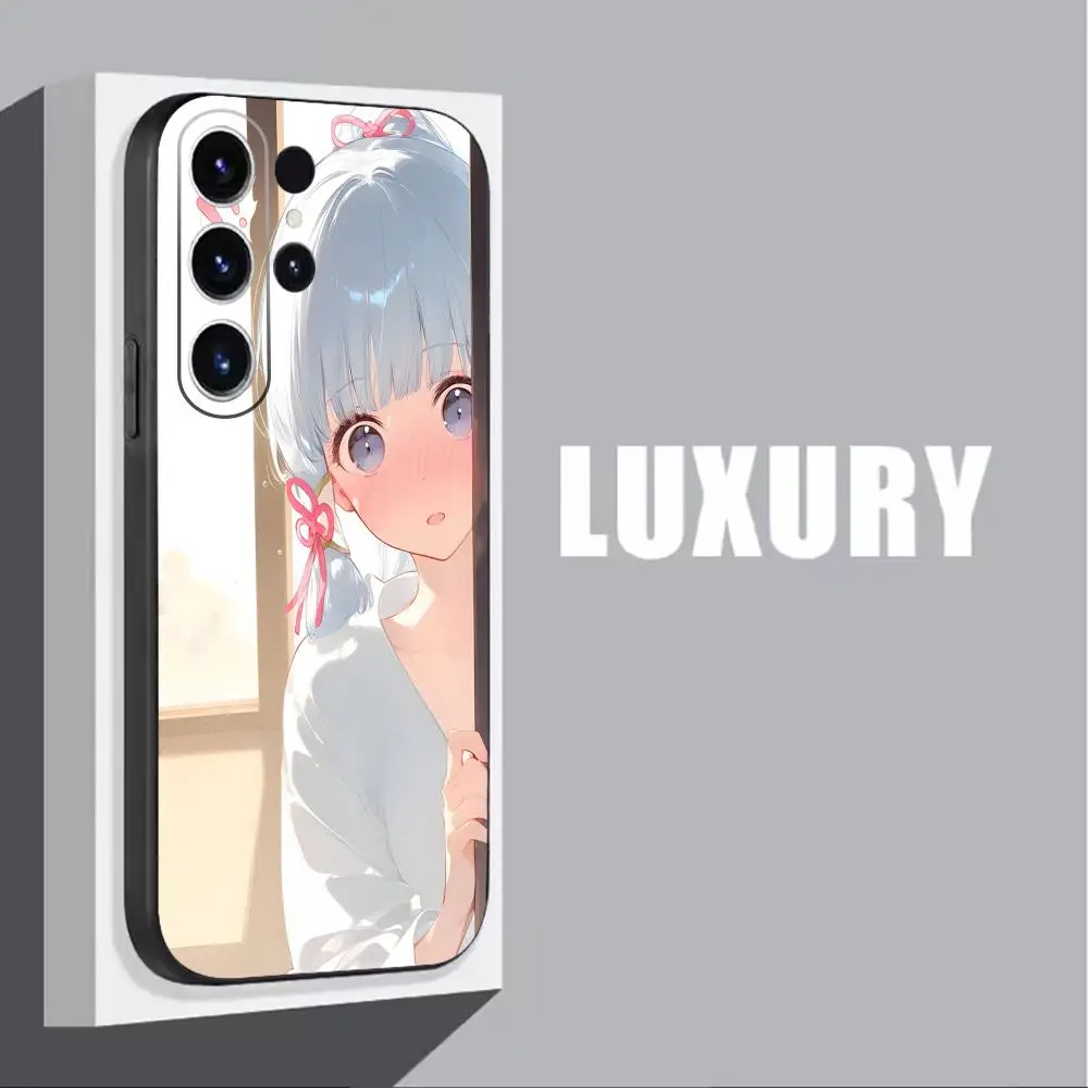 Фото Чехол для телефона genshin Impact Kamisato Ayaka для Samsung Galaxy S25 S24 S23 S22 S21 S20 Plus Ultra Note20, мягкий черный №3