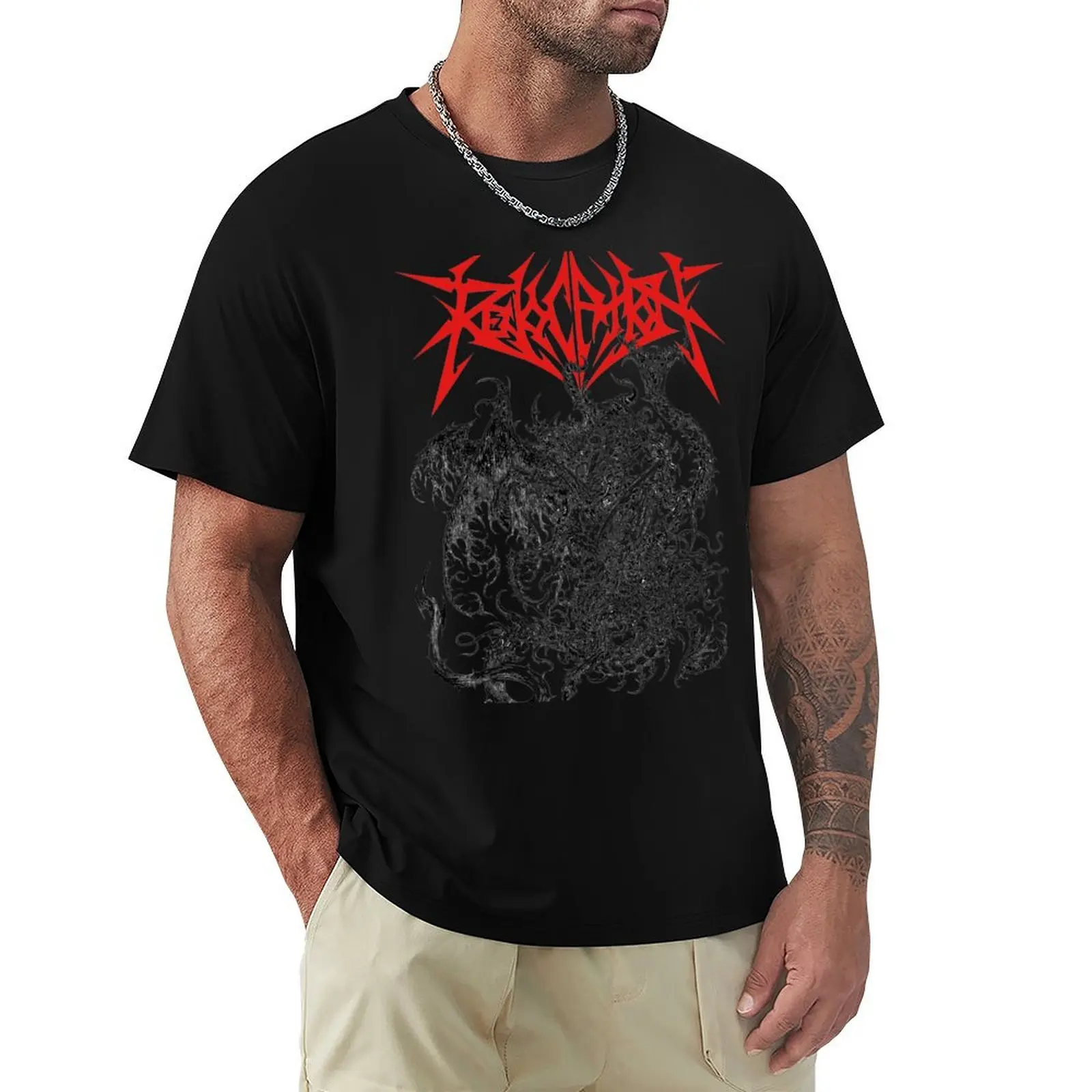 Футболка Revocation Diabolical Majesty, хлопковые мужские футболки с аниме, мужские высокие футболки с синим замком
