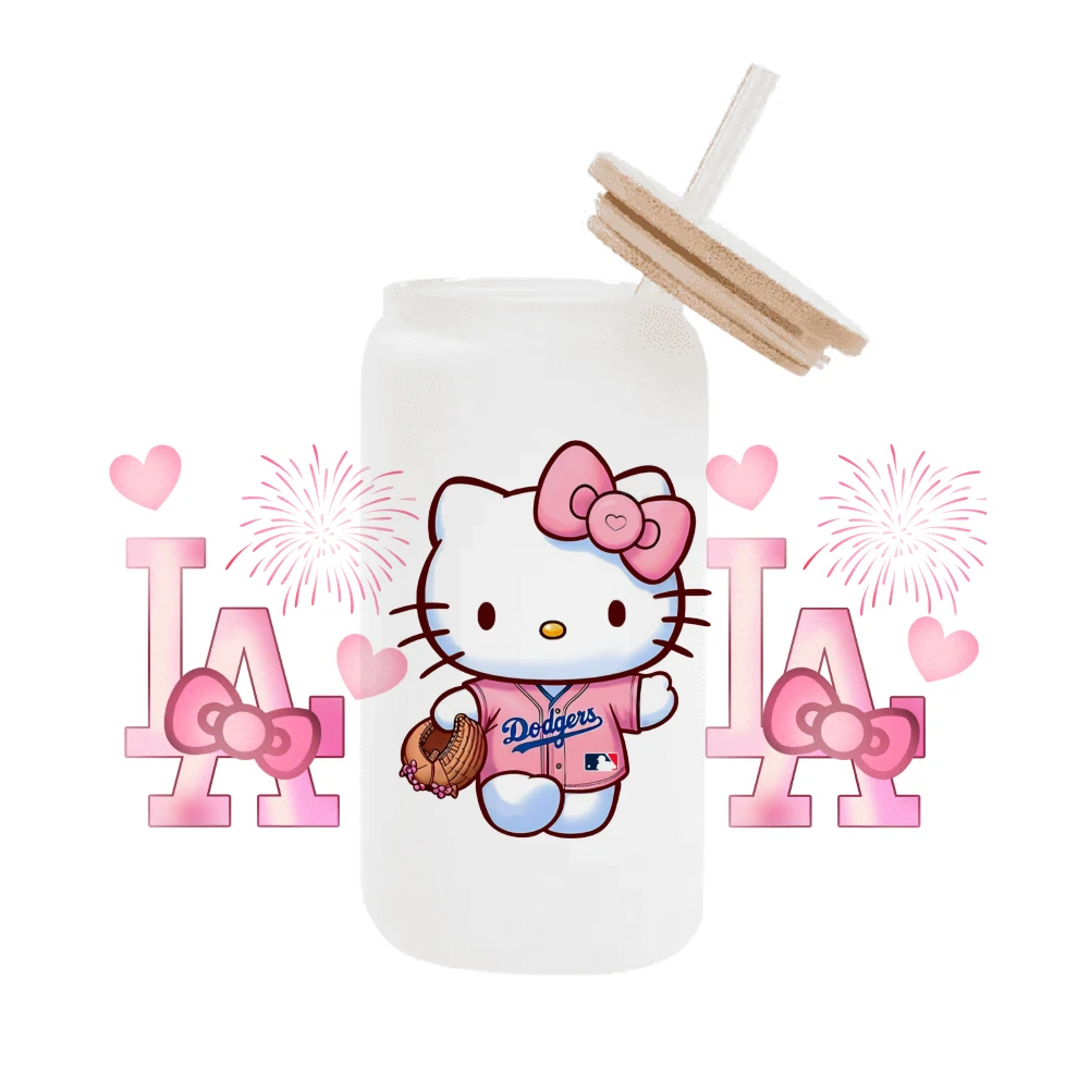Фото Спортивный футбол Sanrio Kitty для Libbey 16oz Can Glass 3D водонепроницаемый UV DTF кофе банка обернуть Libbey стеклянная пленка №2