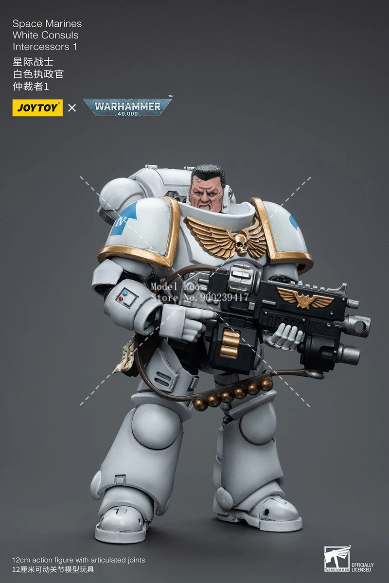 Фото JOYTOY 1/18 космическая морская пехота, белые конпусы, капитан Messinius, интерcessors, экшн-фигурка Warhammer, 40K, игровая модель солдата №4