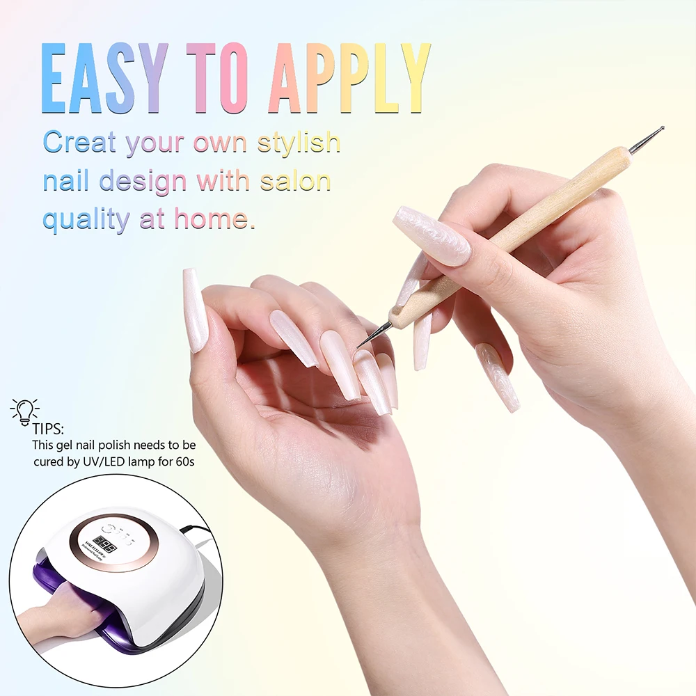 YOKEFELLOW 10ML Neon White Pearl Shell Thread Nail Gel Polish Long Lasting Pink Purple Salon Gel Nail Art DIY Solid Gel Polish (art.: 3920cc8ab766a) - 3920cc8ab766a