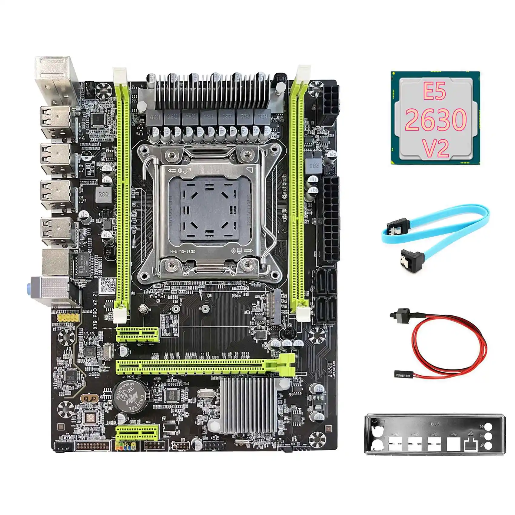 Обновление материнской платы X79 X79 Pro + процессор E5 2630 V2 + кабель SATA + кабель переключателя + перегородка M.2 NVME LGA2011 для LOL CF PUBG