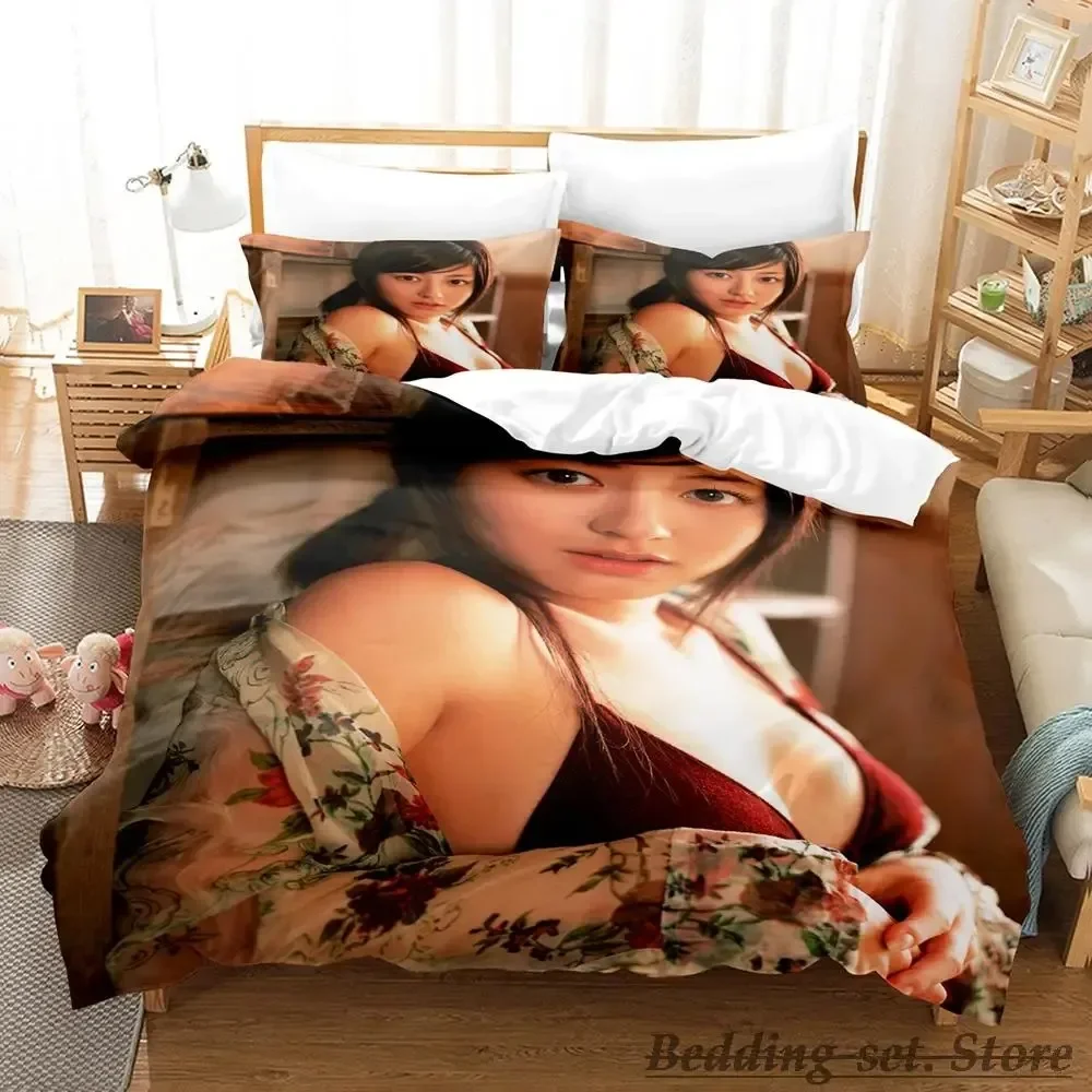 Personelity Bikini Sexy Girl Yumi Sugimoto Bedding Set Single Twin Full Queen King Size Bed Set Adult Kid Bedroom Duvetcover Set