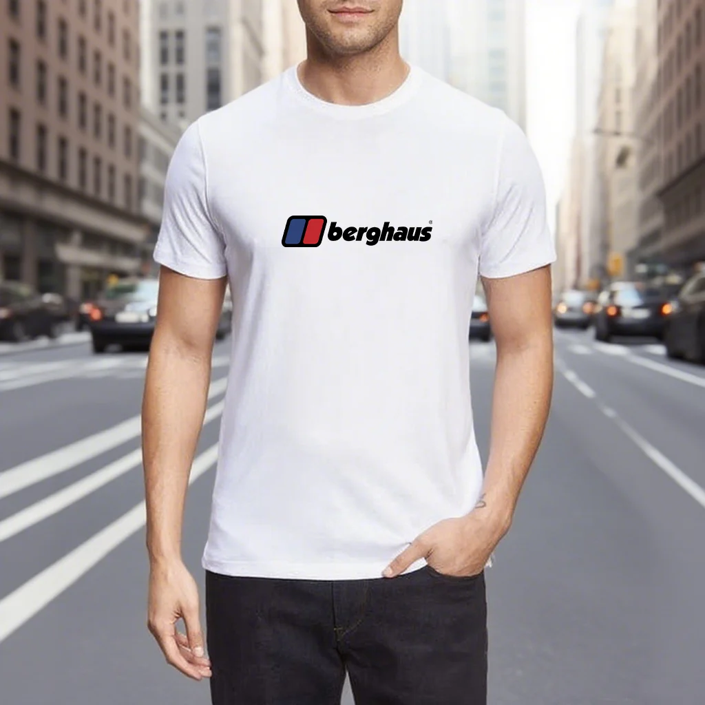 Мужская одежда Футболки с рисунком из 100% хлопка B-Berghaus Летние топы с принтом Футболка с короткими рукавами Y2k Ropa hombre Новые топы Уличная одежда