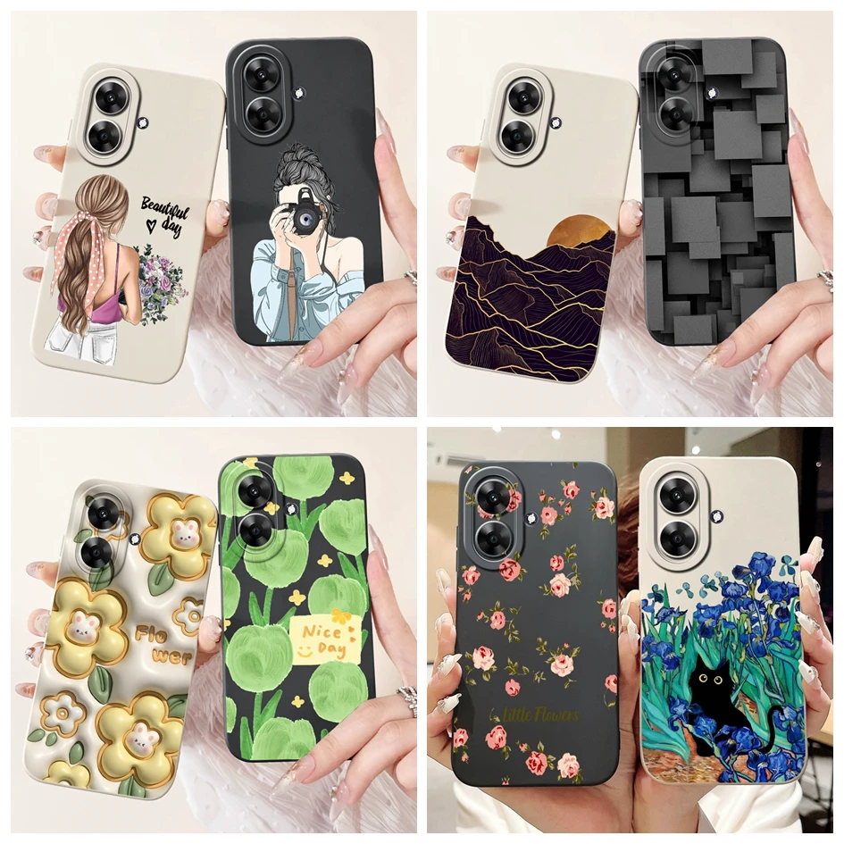 For Realme Note 60 Case Popular Flower Girls Soft Silicone Phone Case For Realme Narzo N61 Back Cover on For Realme Note60 Funda