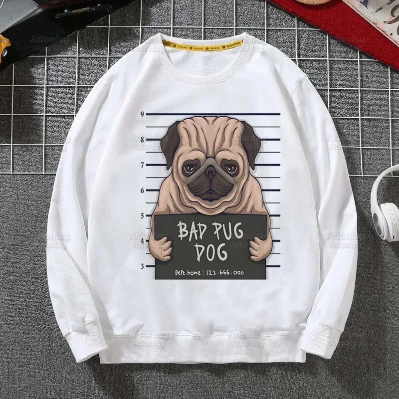 Мопс, собака, животные Pet мультфильм толстовки мужские женские модные белые осенние зимние хип-хоп толстовки мужские Брендовые повседневные топы