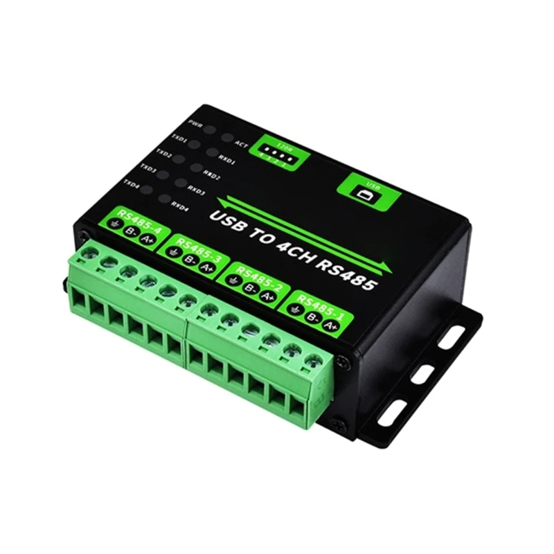 Высокоскоростной преобразователь USB в 4-канальный RS485, поддержка нескольких систем для сбора данных промышленного управления,