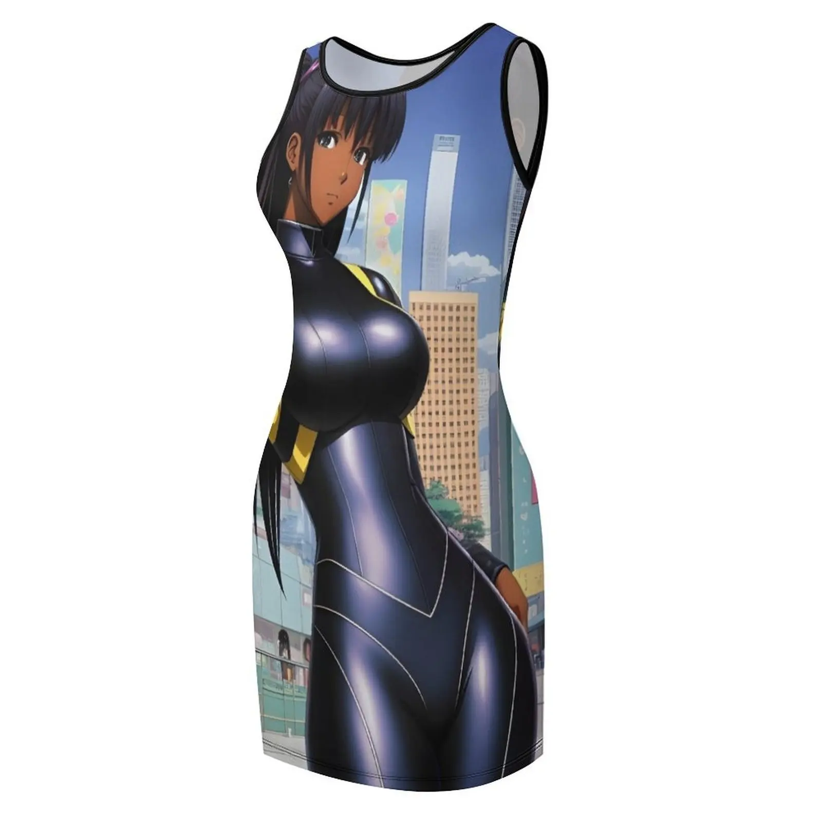 Фото Galactic Mall Gworl Black Anime Girl Sleeveless Sundress summer dress women 2025 Women's summer dress elegant dresses plus sizes №4