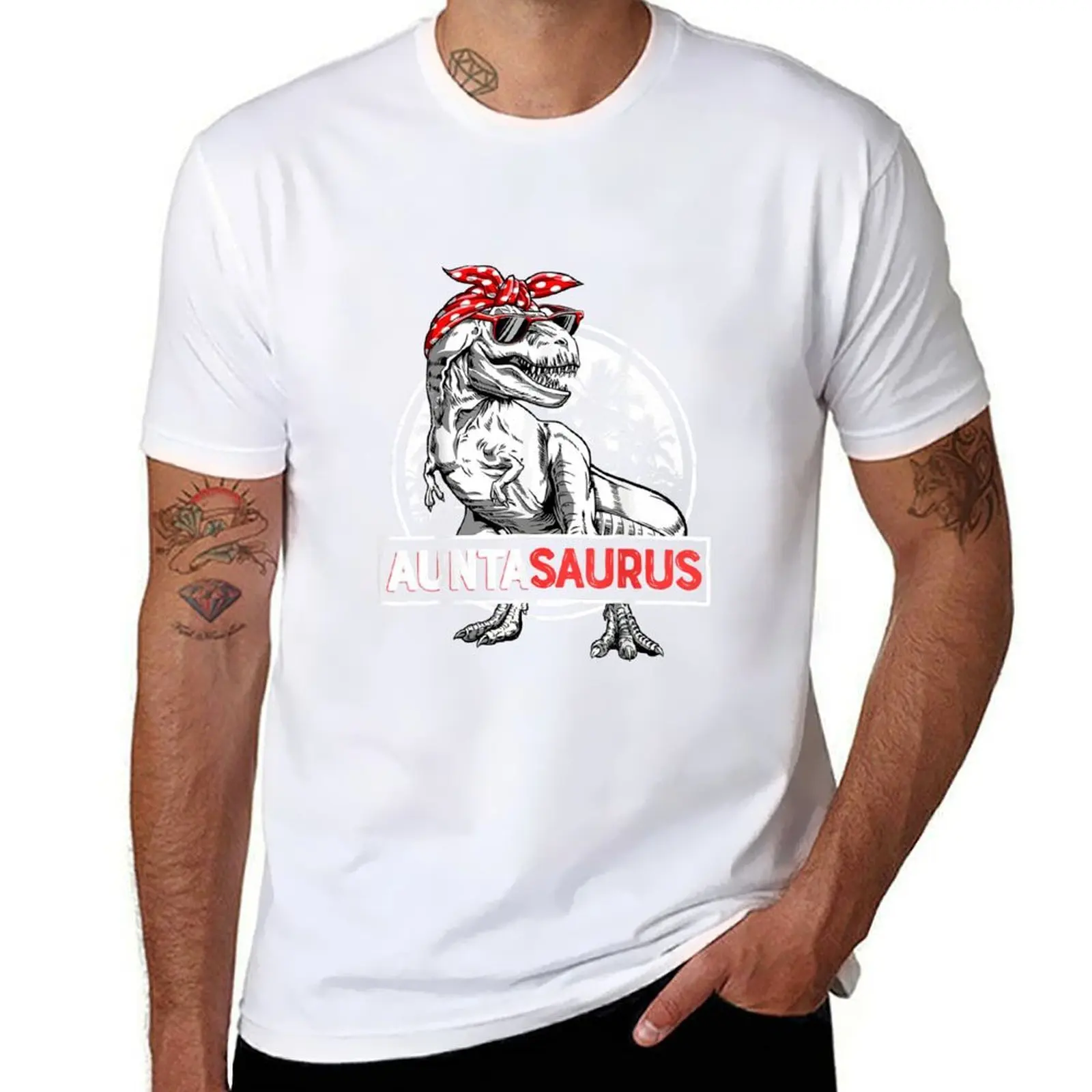 Auntasaurus T rex Dinosaur Auntie Saurus Одинаковая футболка для всей семьи, футболка с аниме, футболка