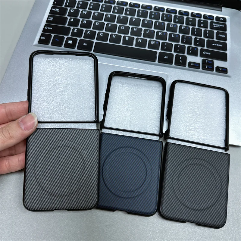 Для Xiaomi Mix Flip 2, твердый чехол из углеродного волокна, магнитная беспроводная зарядка, тонкая защитная задняя крышка для Mi Mix Flip 2, бампер