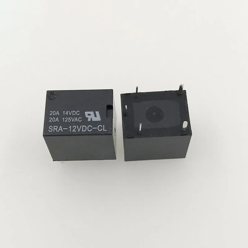 Новинка, 10 шт./лот, 100% силовое реле SRA-12VDC-CL, 12 В, 20 А, 5 контактов, один, открытый, закрытый, автомобильные реле