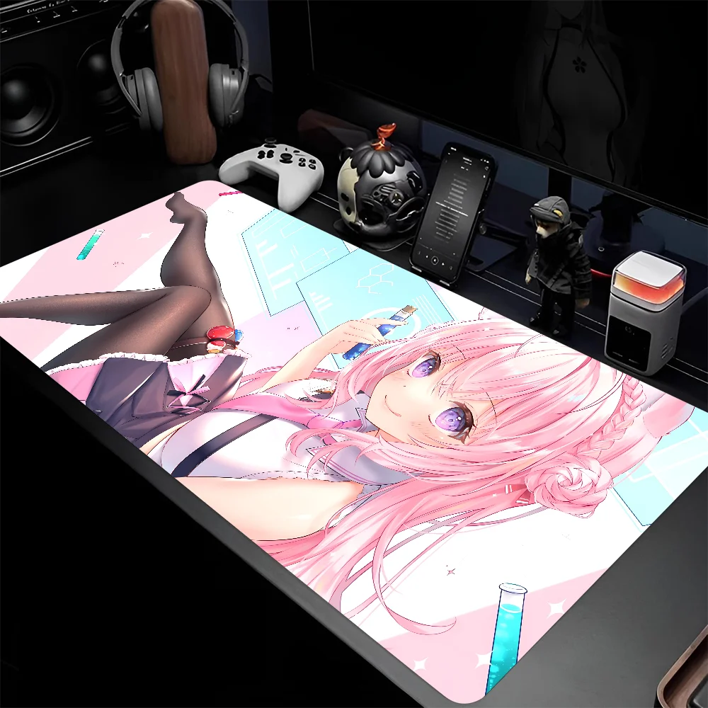 Коврик для мыши в стиле аниме Hololive Hakui Koyori, большой игровой коврик для мыши LockEdge, утолщенный коврик для компьютерной клавиатуры, настольный коврик