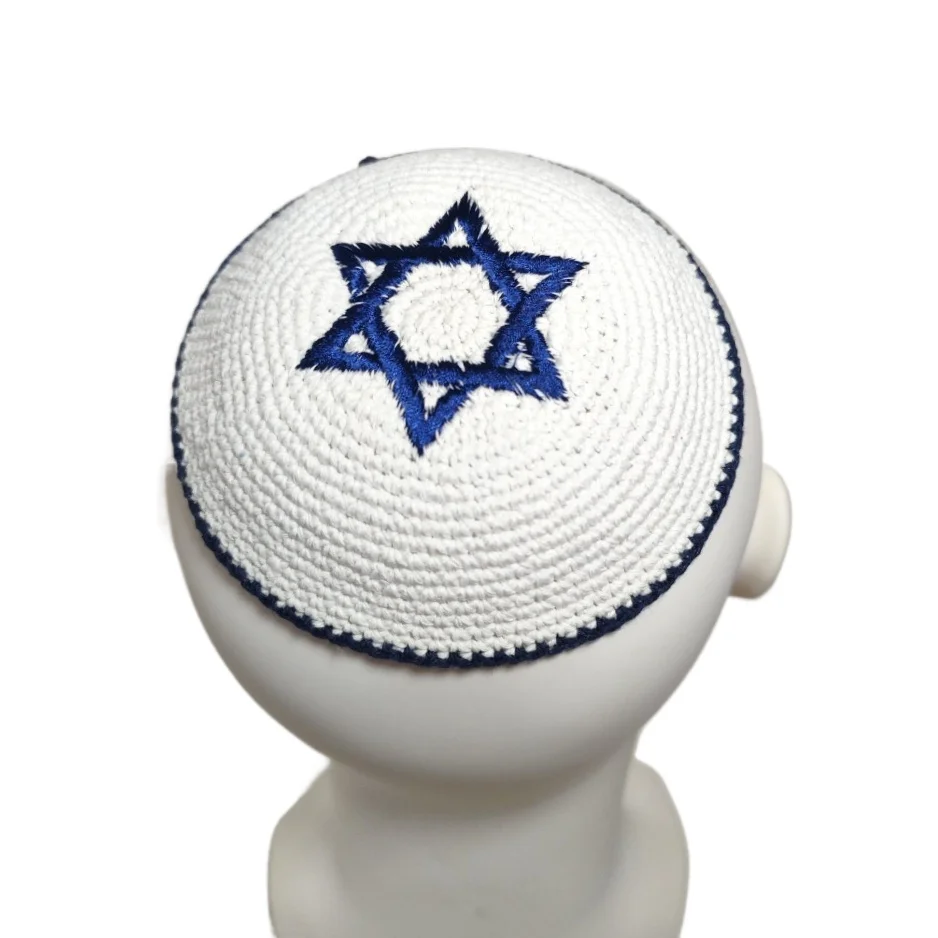 Магенов Дэвида KIPPAH израильские еврейские мужские и женские молитвенные шляпы Иерусалимская шляпа белая
