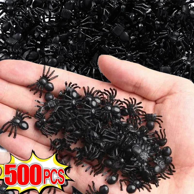 50/500 шт. черный мини-паук дом с привидениями паутина бар вечерние украшения поставки моделирование хитрая игрушка украшение на Хэллоуин
