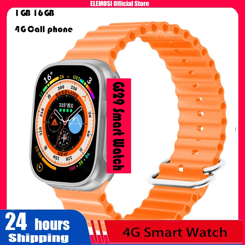 Смарт-часы Elemosi 1 Гб 16 Гб 4G Android 8,1 FullTouch 1,95 дюйма Nano SIM пульсометр Bluetooth 4,2 телефон GPS WIFI Смарт-часы