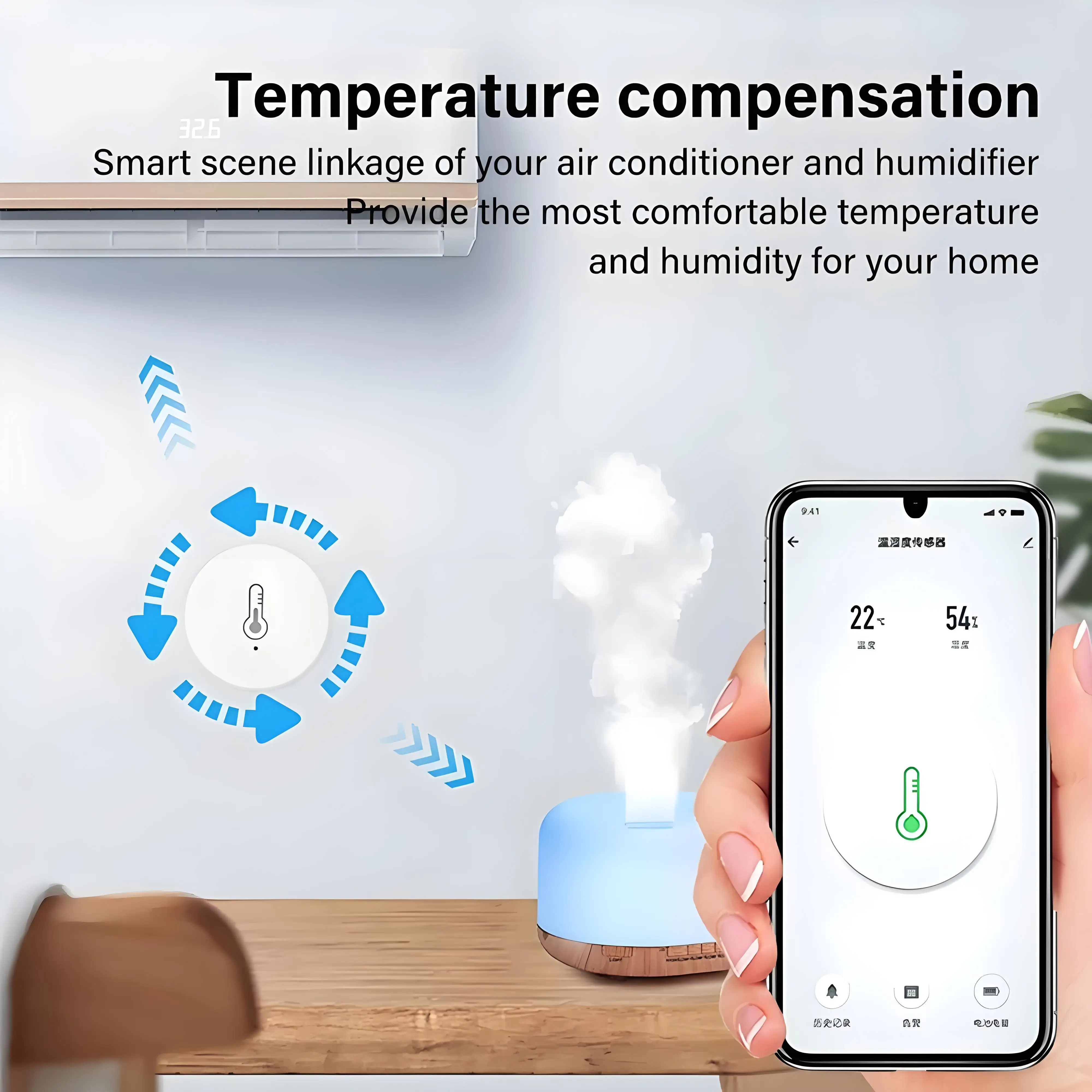 Мини-датчик температуры и влажности Tuya ZigBee, детектор влажности в помещении, голосовое управление через приложение, работает с Alexa Google Home (art.: 3920cd2006fb5) - 3920cd2006fb5