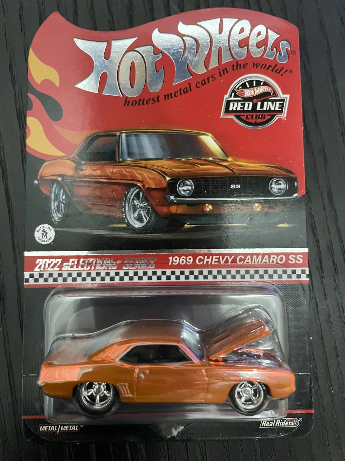 Автомобили Hot Wheels RLC 1969, CHEVY CAMARO SS, гальванический оранжевый, 1/64, металлическая литая модель, коллекция игрушечных транспортных средств